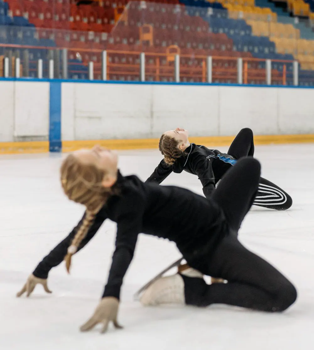 Figure skaters practicing