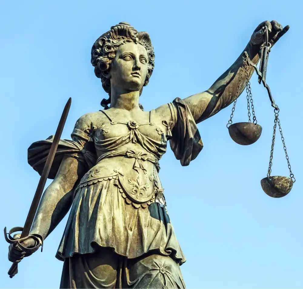 Lady Justice without blindfold
