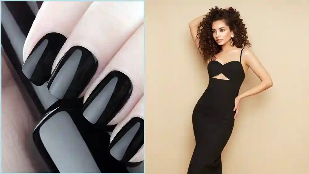 Black nails match your little black dress