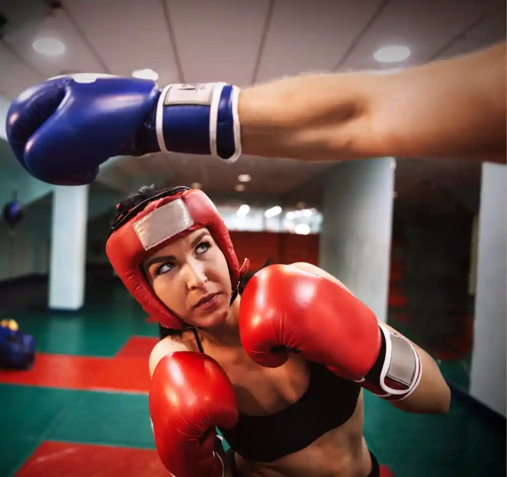 Female boxer training