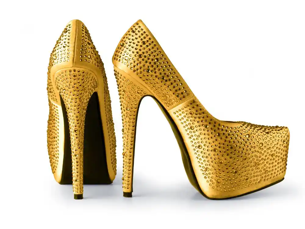 Metallic gold shoes