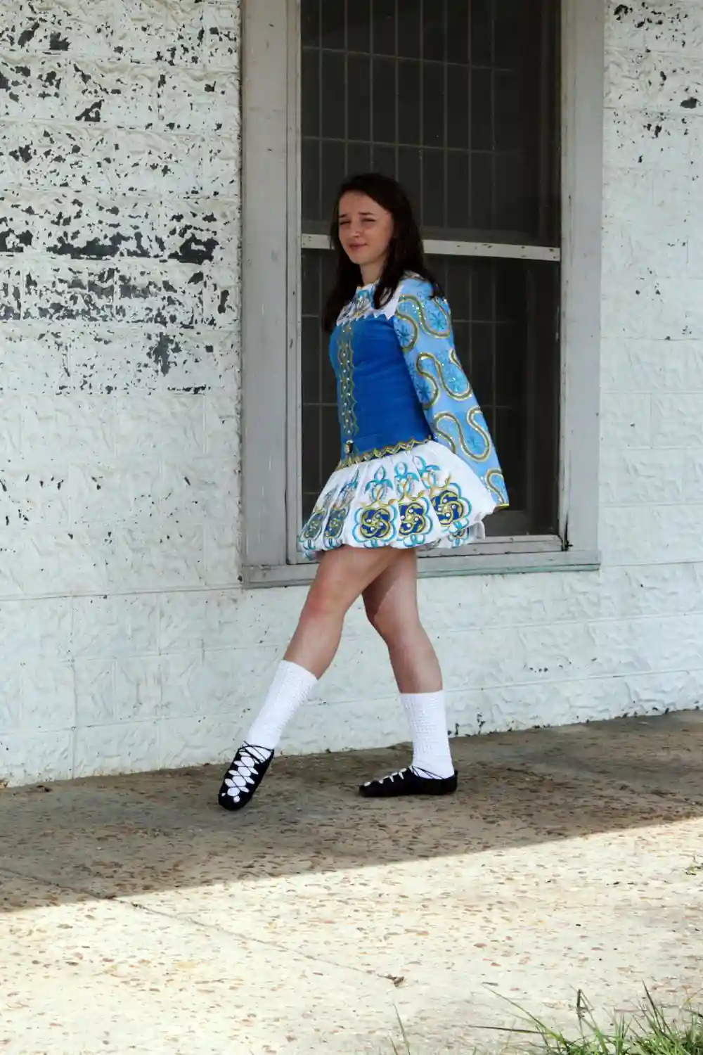 Irish Dancer wearing short dress