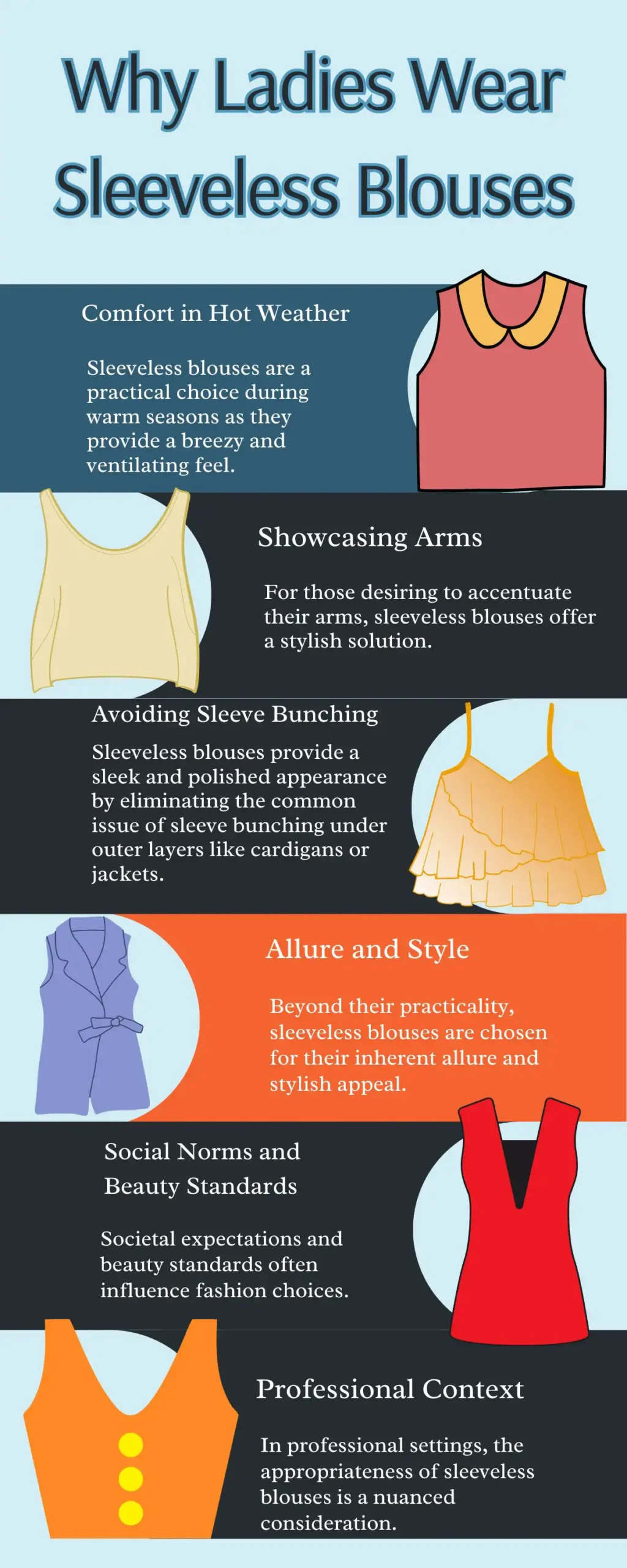 Why ladies wear sleeveless blouses - info